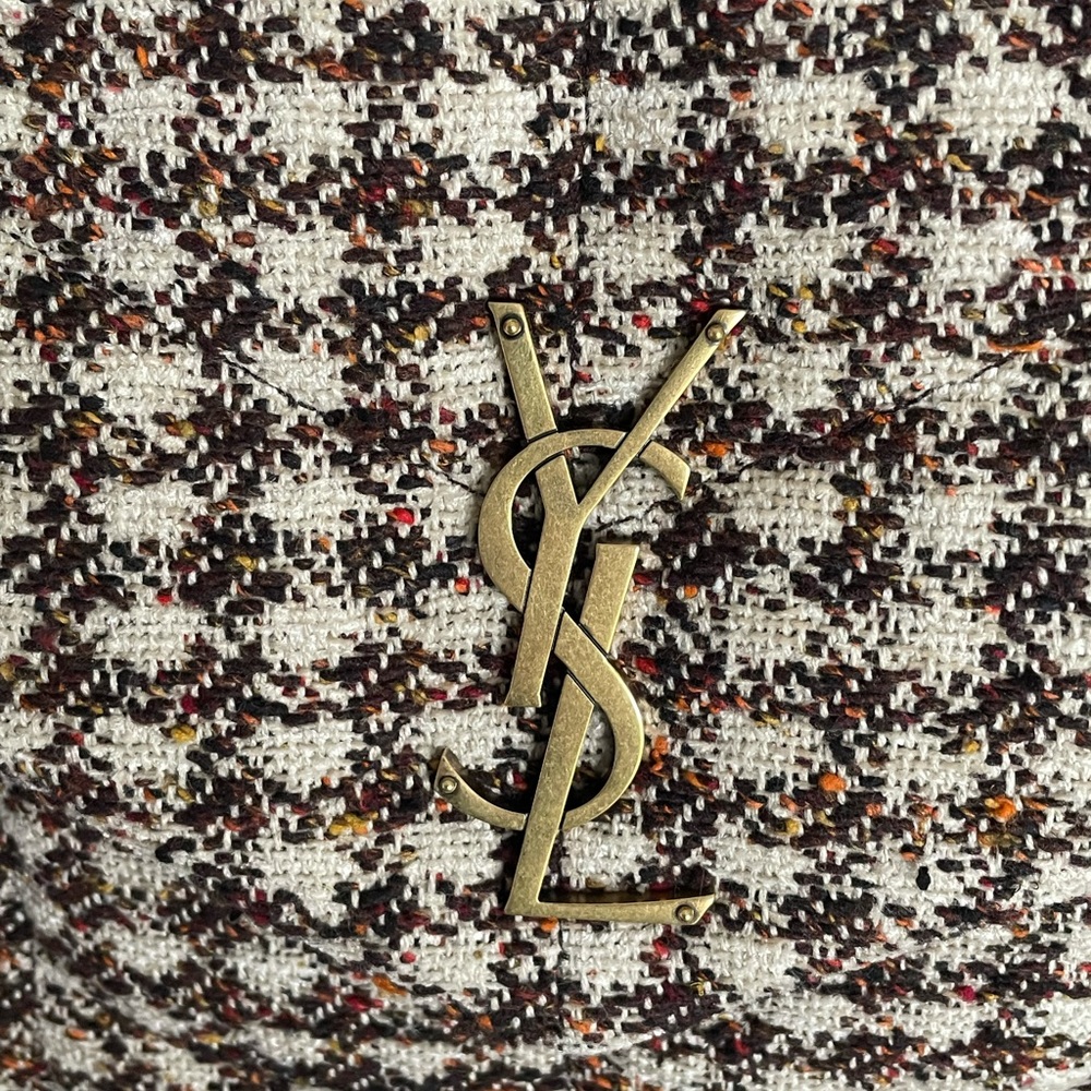 SOLD. YSL Puffer Houndstooth Tweed Shoulder Bag NEW - Picture 3 of 16